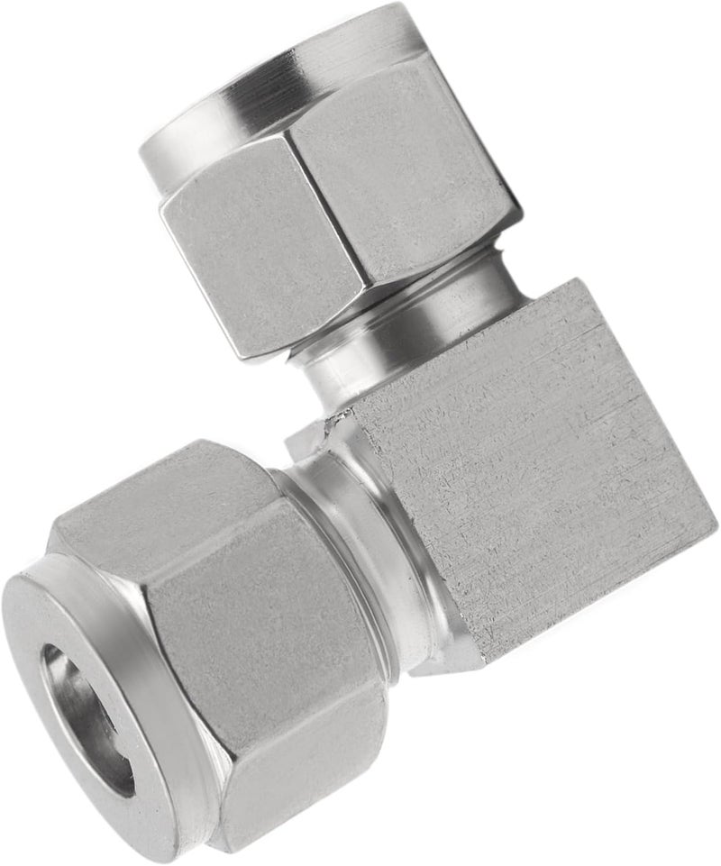 Goldpea Stainless Steel 304 Compression 90 Degree Elbow 10mm OD x 10mm OD Tube Fitting with Double Ferrule, Pack of 2 - Image 5